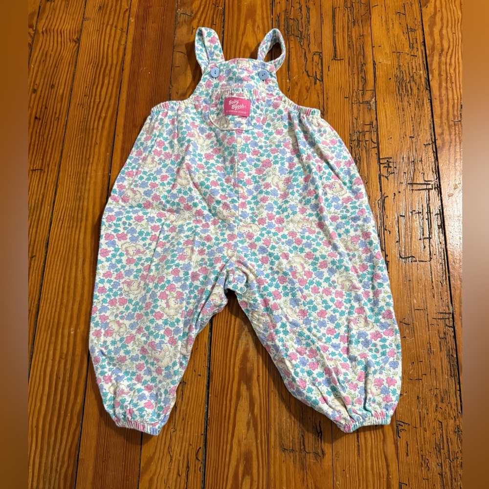 Floral Pink & Teal Overalls for Kids